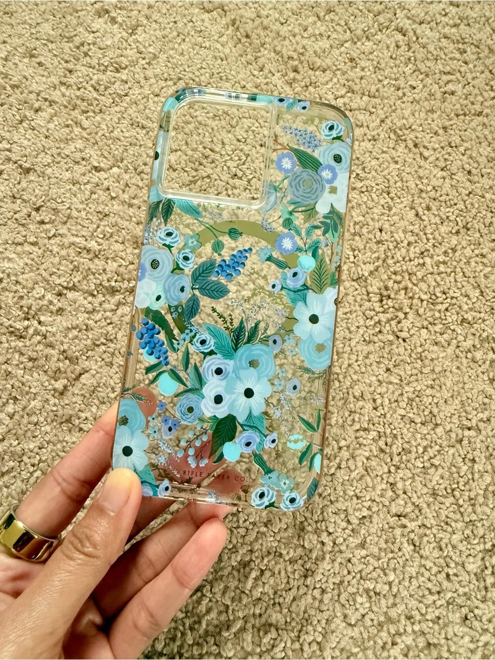 Rifle Paper Co. Blue Floral iPhone 15 Pro Max Case with MagSafe